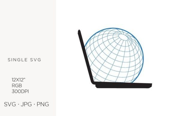 Globe Comes out from Open Laptop