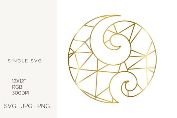 Gold Lines Inside Maori Symbol: Graphics & Illustrations