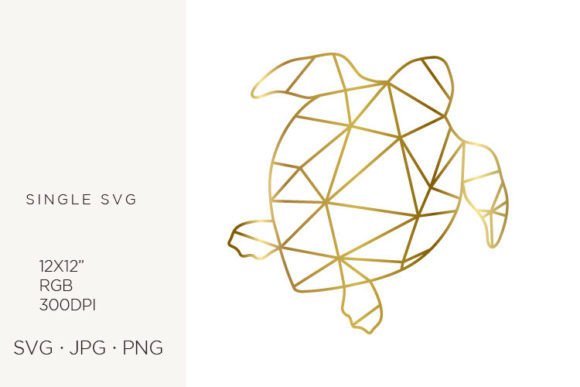 Golden Lines Created Sea Turtle