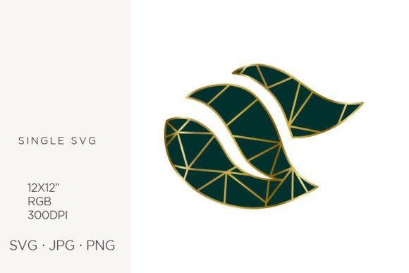 Golden Lines Inside Green Leaves: Graphics & Illustrations