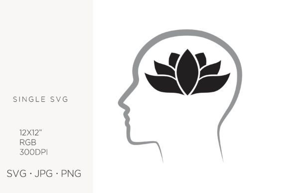 Lotus Flower Inside Human Head: Vector Graphics & Illustrations