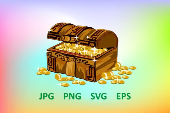 Open Treasure Chest with Glittering Gold