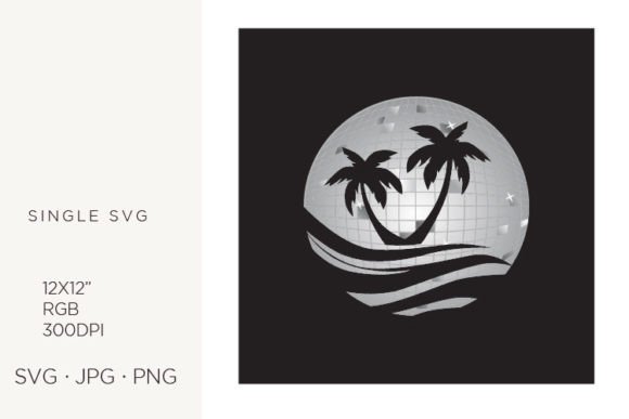 Palm Trees, Sea Waves and Disco Ball Graphics