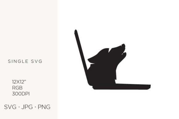 Wolf and Laptop Graphics & Illustrations