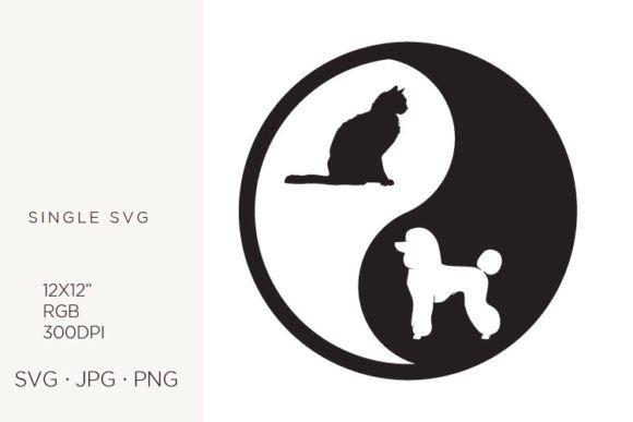 Yin Yang, Balance Symbol, Cat and Dog