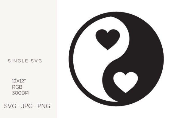 Yin Yang, Balance Symbol, Heart Graphics