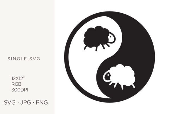 Yin Yang, Balance Symbol, Sheep Graphics